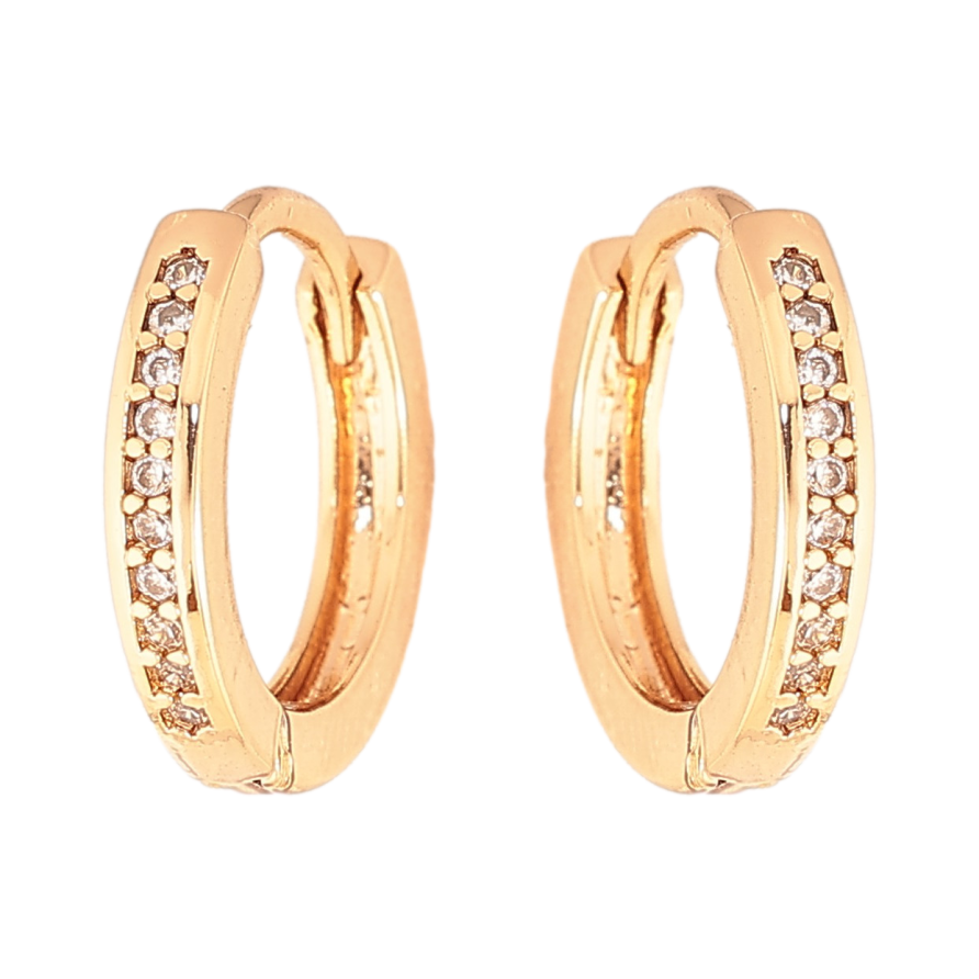 Серьги Xuping цвет Позолота 18K колечки "Дорожки кристаллов" фото №1 Серьги Xuping цвет Позолота 18K колечки "Дорожки кристаллов" фото №1