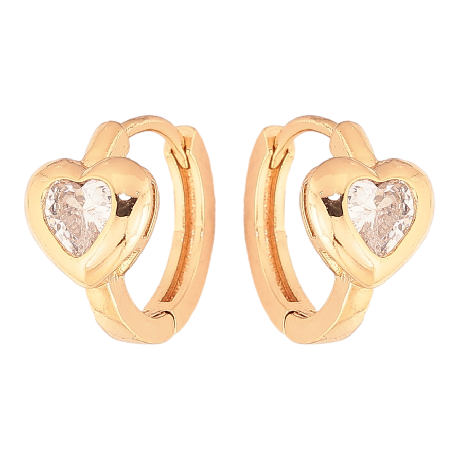 Серьги Xuping цвет Позолота 18K колечки "Кристальные сердечки" фото №1 Серьги Xuping цвет Позолота 18K колечки "Кристальные сердечки" фото №1