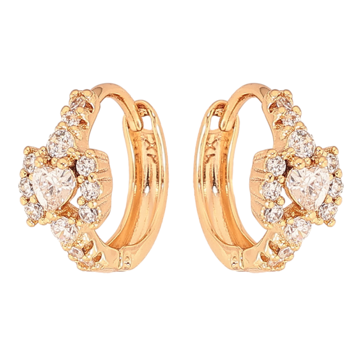 Серьги Xuping цвет Позолота 18К колечки "Узор с кристаллами" фото №19