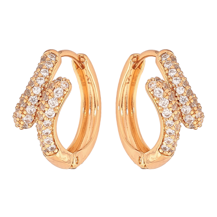 Сережки Xuping колір Позолота 18К колечка "Візерунок з інкрустацією кристалами" фото №23 Сережки Xuping колір Позолота 18К колечка "Візерунок з інкрустацією кристалами" фото №23