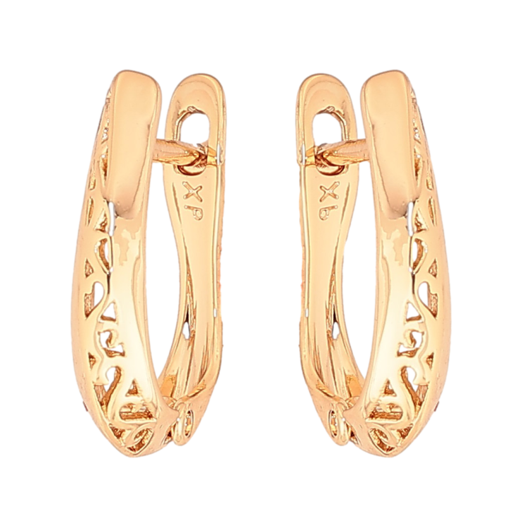 Серьги Xuping цвет Позолота 18К английський замок "Декоративный узор" фото №3