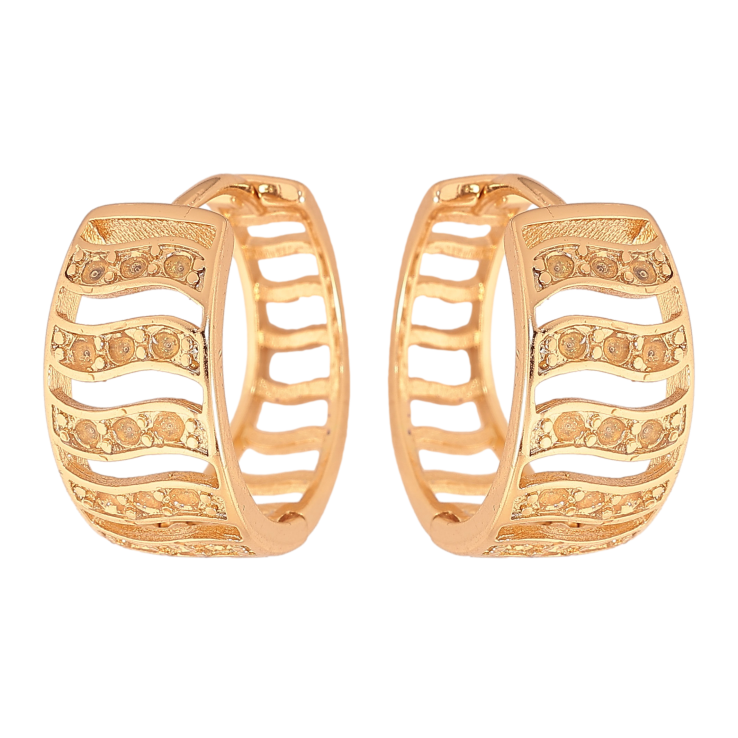 Сережки Xuping колір Позолота 18К колечка "Декоративний візерунок" фото №24