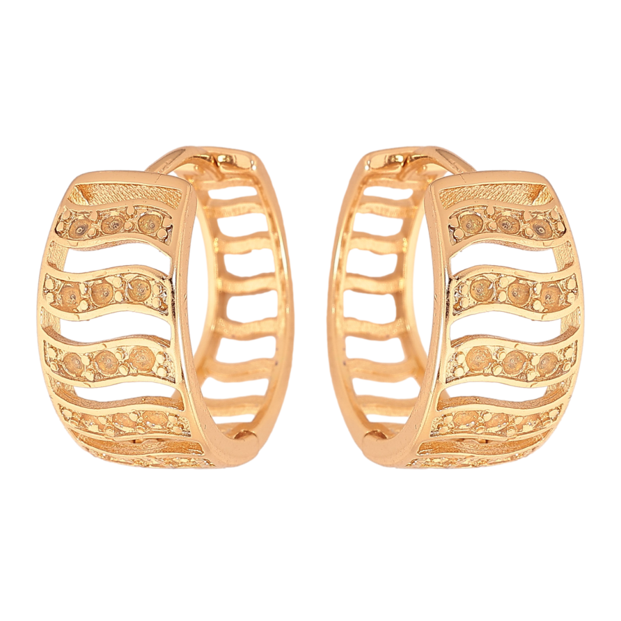 Сережки Xuping колір Позолота 18К колечка "Декоративний візерунок" фото №1