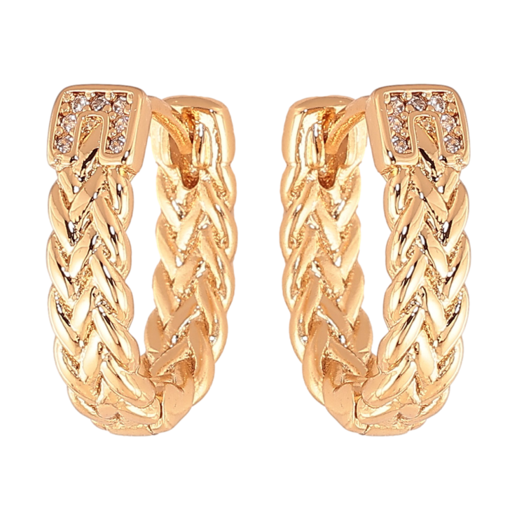 Сережки Xuping колір Позолота 18K колечка "Декоративний візерунок з кристалами" фото №21