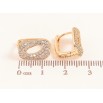 Серьги Xuping цвет Позолота 18K колечки "Инкрустация кристаллами" фото №2