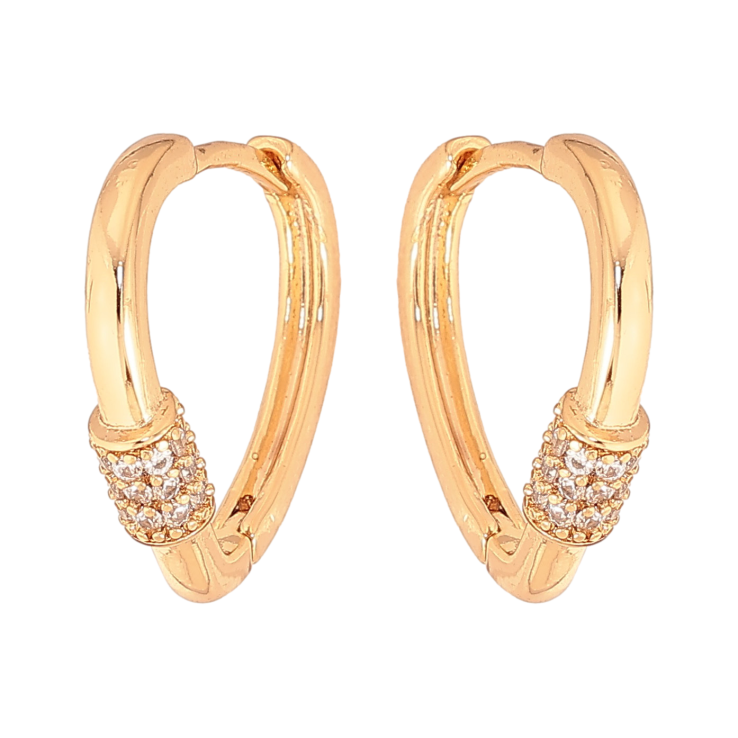 Сережки Xuping колір Позолота 18К колечка "Візерунок з кристалами" фото №23