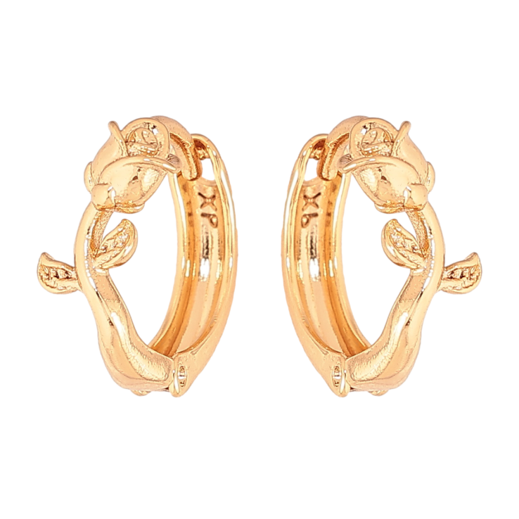 Серьги Xuping цвет Позолота 18К колечки "Цветочки" фото №6