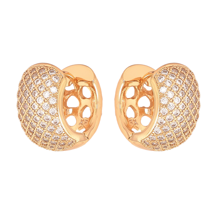 Серьги Xuping цвет Позолота 18К колечки "Инкрустация кристаллов" фото №24