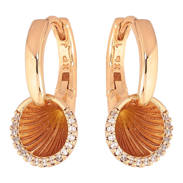 Серьги Xuping цвет Позолота 18К колечки "Узор с кристаллами" фото №15