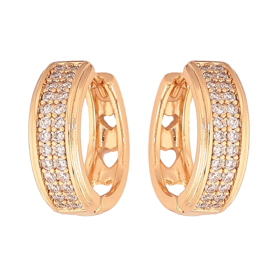 Серьги Xuping цвет Позолота 18К колечки "Инкрустация кристаллами" фото №1 Серьги Xuping цвет Позолота 18К колечки "Инкрустация кристаллами" фото №1