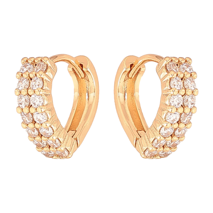 Серьги Xuping цвет Позолота 18К колечки "Инкрустация кристаллами" фото №13