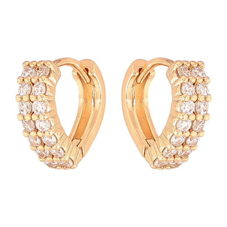 Серьги Xuping цвет Позолота 18К колечки "Инкрустация кристаллами" фото №4