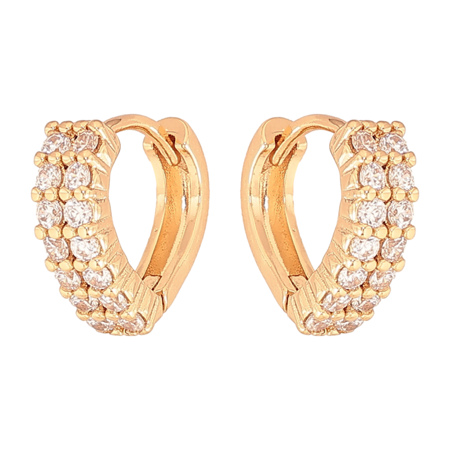 Серьги Xuping цвет Позолота 18К колечки "Инкрустация кристаллами" фото №1