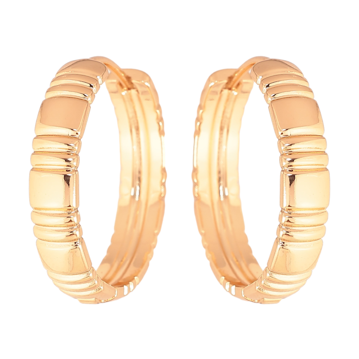 Серьги Xuping цвет Позолота 18К колечки "Декоративный узор" фото №21