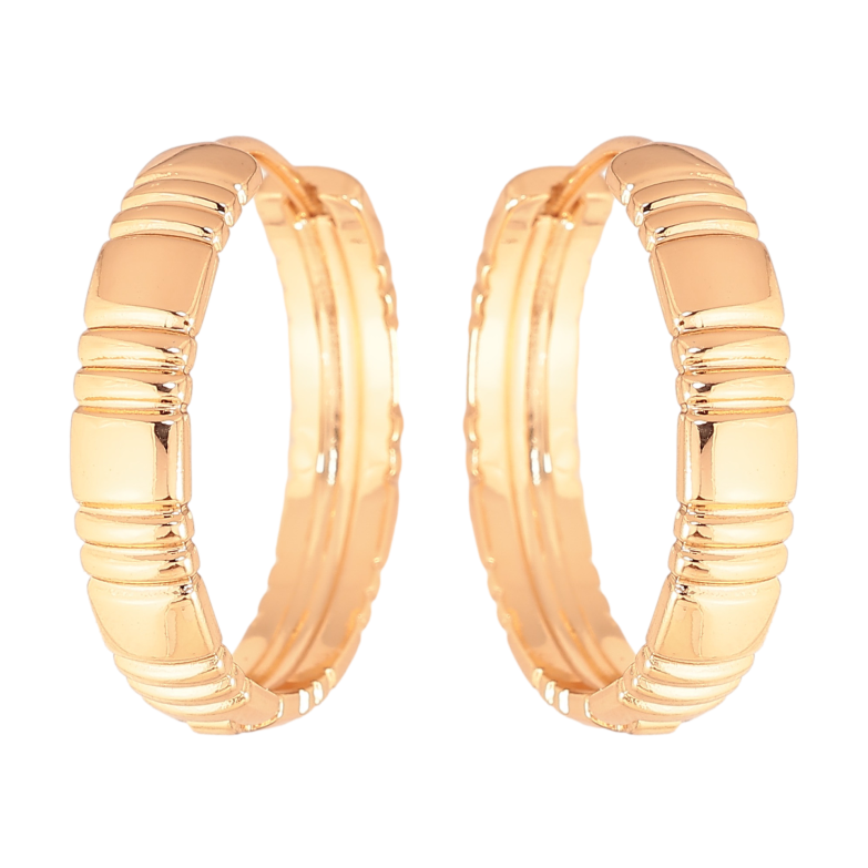 Серьги Xuping цвет Позолота 18К колечки "Декоративный узор" фото №4