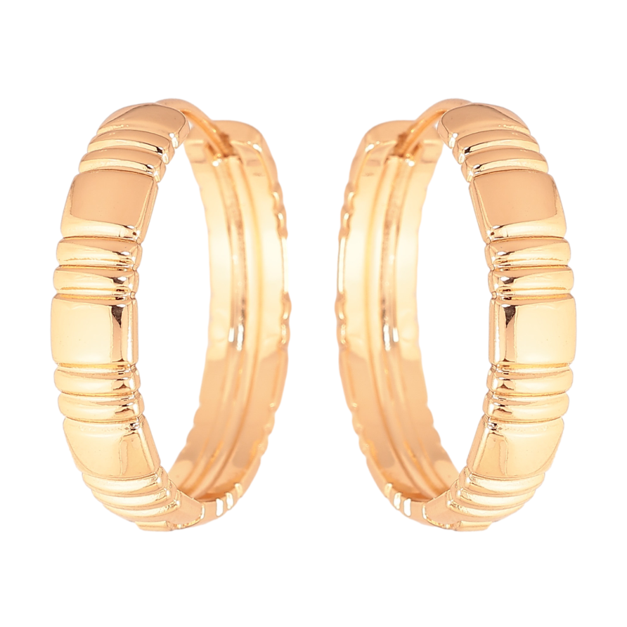 Серьги Xuping цвет Позолота 18К колечки "Декоративный узор" фото №1