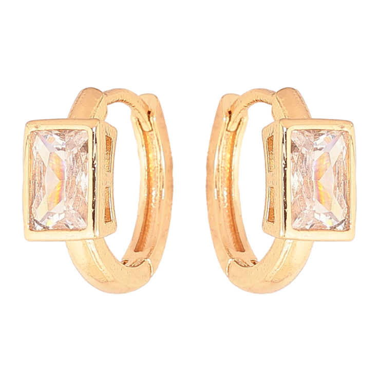 Серьги Xuping цвет Позолота 18К колечки "Кристаллы" фото №19