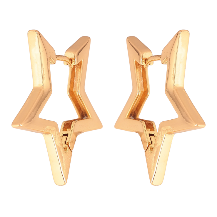 Серьги Xuping цвет Позолота 18К колечки "Звезды" фото №3