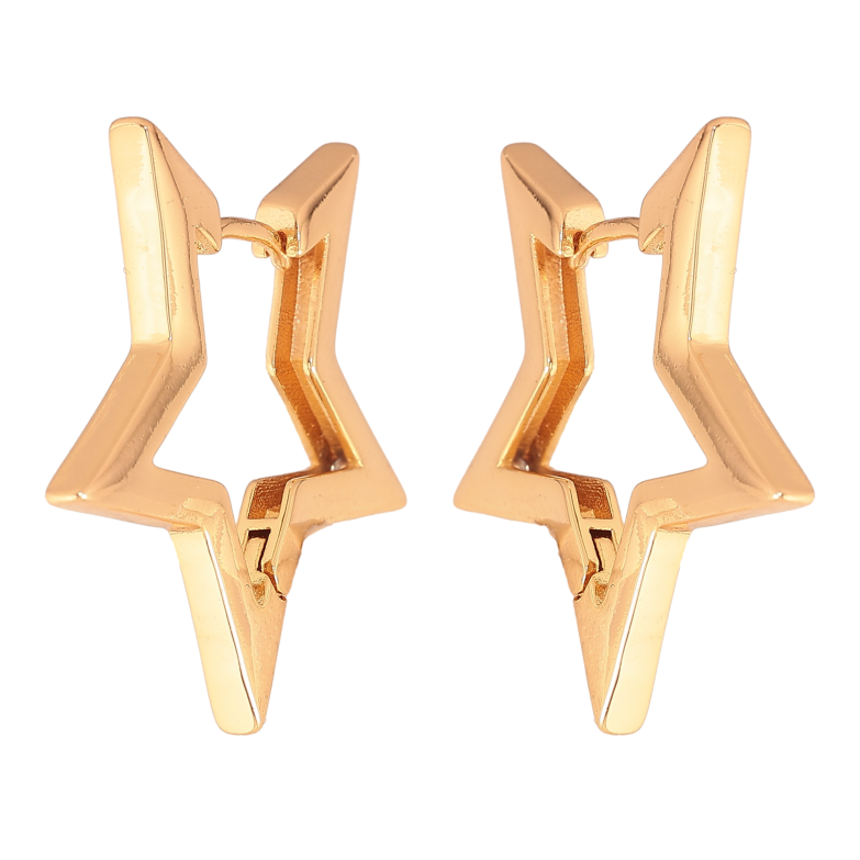 Серьги Xuping цвет Позолота 18К колечки "Звезды" фото №1