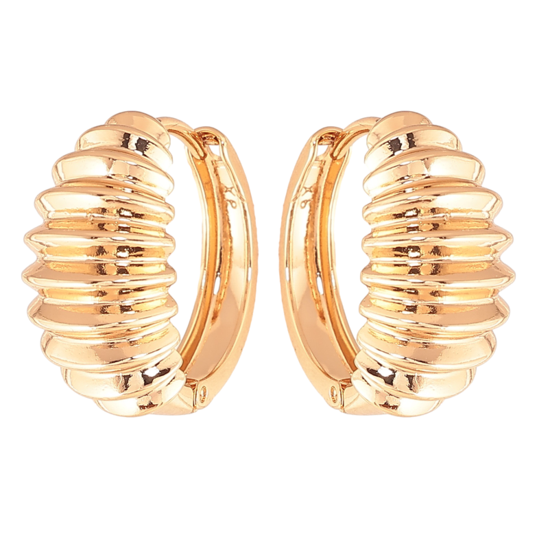 Сережки Xuping колір Позолота 18K колечка "Декоративний візерунок" фото №1