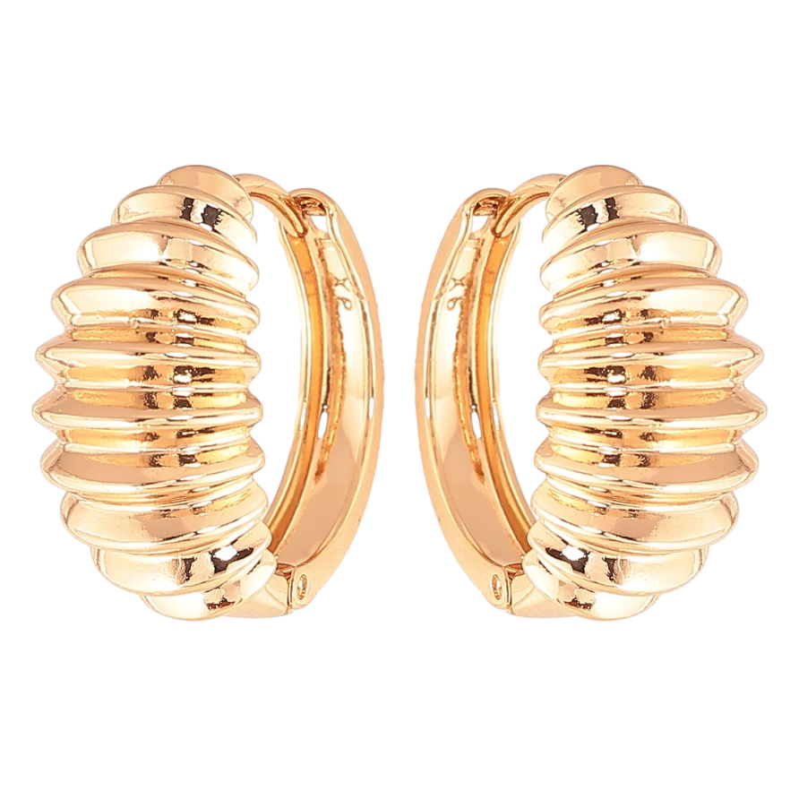 Сережки Xuping колір Позолота 18K колечка "Декоративний візерунок" фото №1