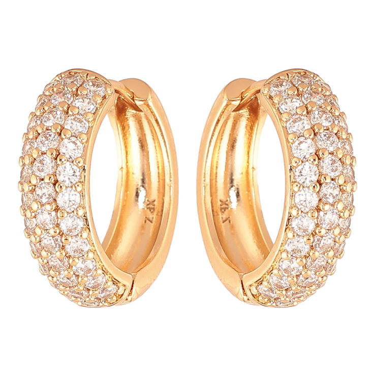 Сережки Xuping колір Позолота 18K колечка "Інкрустація кристалами" фото №24