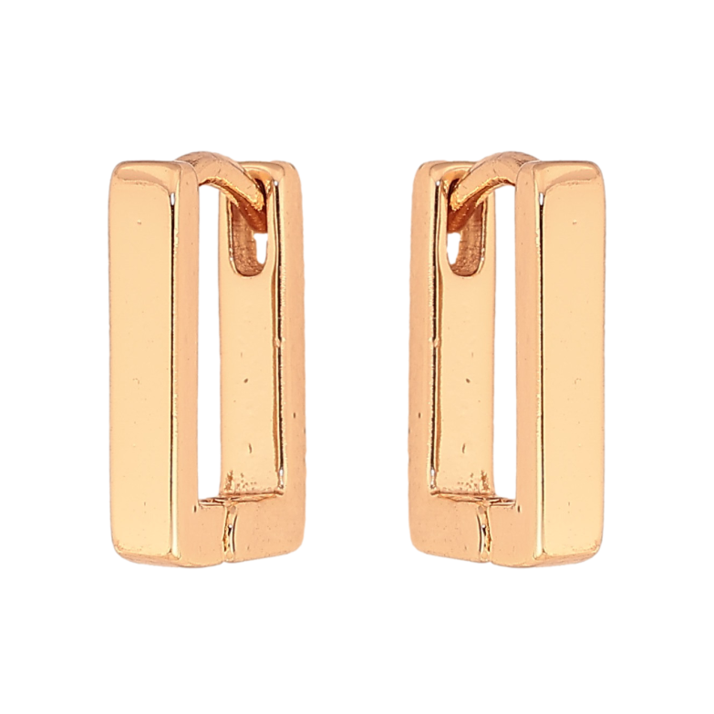 Серьги Xuping цвет Позолота 18К колечки "Прямоугольные" 10х12мм фото №1