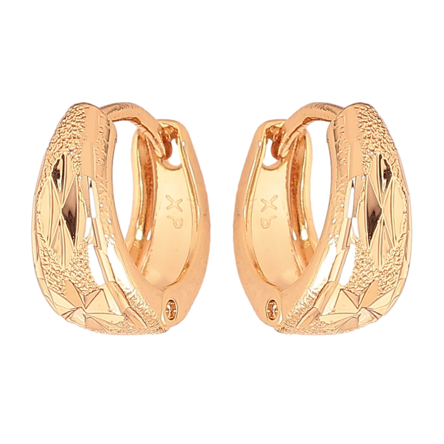 Серьги Xuping цвет Позолота 18К колечки "Декоративный узор" фото №1