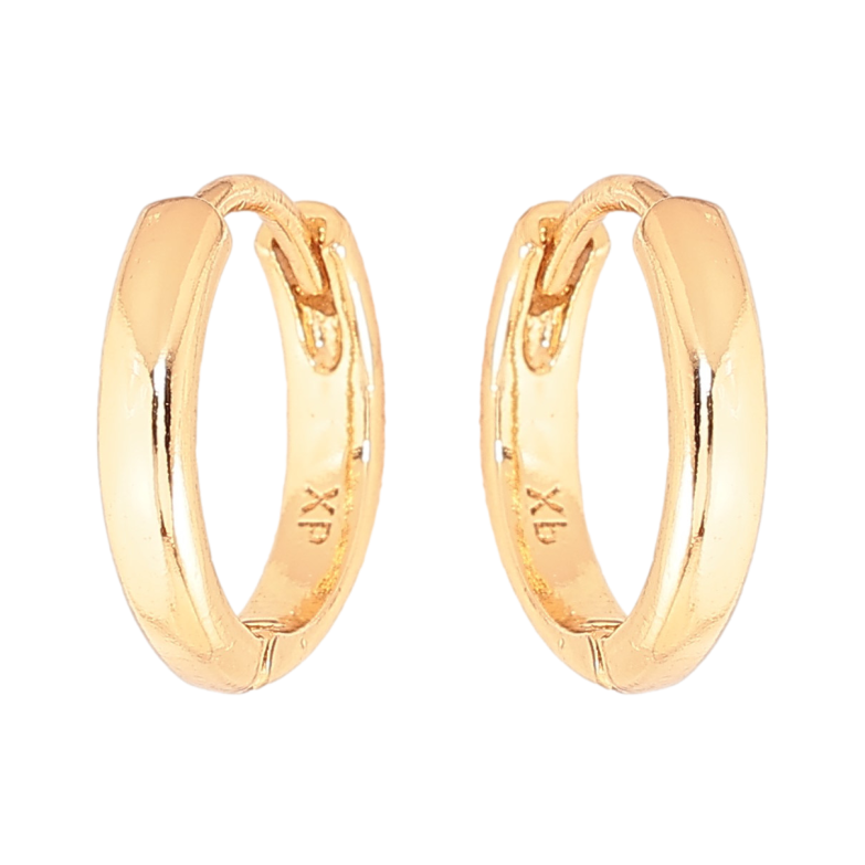 Серьги Xuping цвет Позолота 18К колечки "Классика , шир. 2мм" ø 14мм фото №1