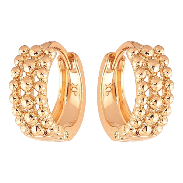 Сережки Xuping колір Позолота 18K колечка "Декоративний візерунок" фото №7