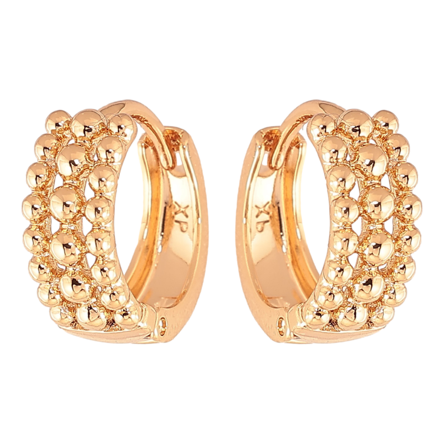 Сережки Xuping колір Позолота 18K колечка "Декоративний візерунок" фото №1