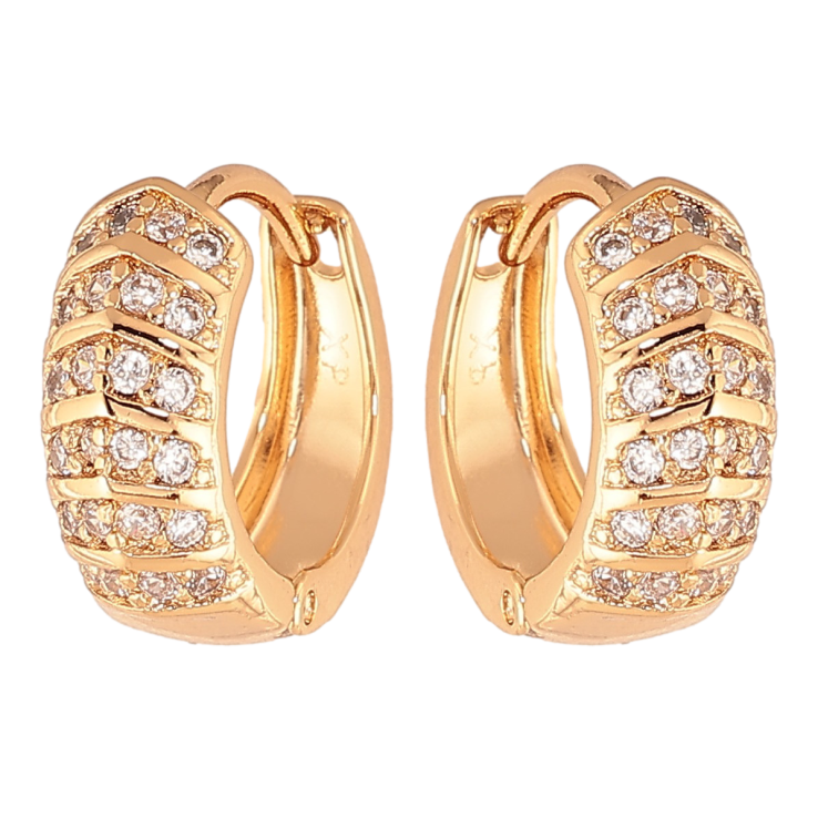 Сережки Xuping колір Позолота 18K колечка "Інкрустація кристалами" фото №25