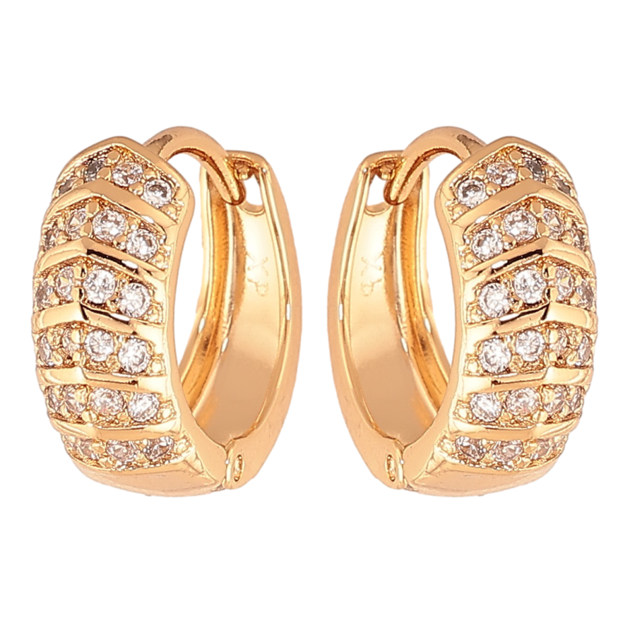 Сережки Xuping колір Позолота 18K колечка "Інкрустація кристалами" фото №1