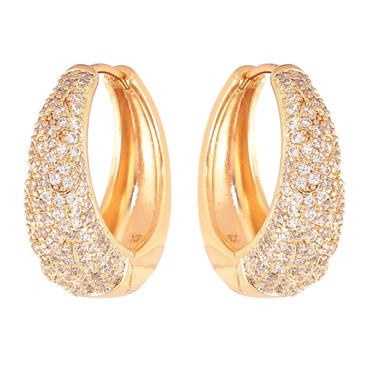 Сережки Xuping колір Позолота 18K колечка "Інкрустація кристалами" фото №24