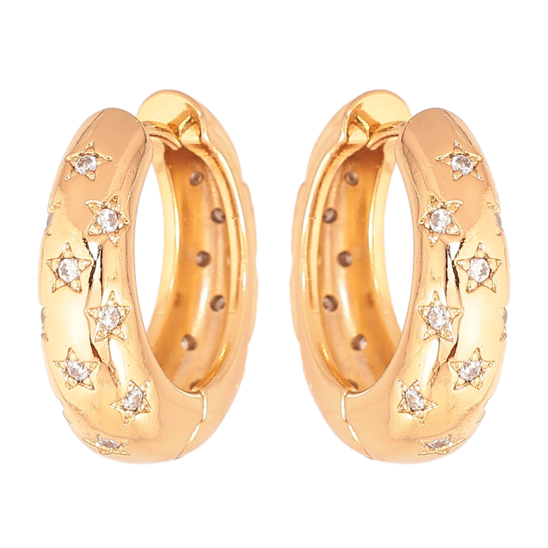 Сережки Xuping колір Позолота 18К колечка "Візерунок з кристалами" фото №10