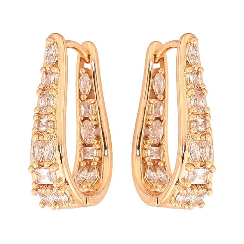 Серьги Xuping цвет Позолота 18К колечки "Инкрустация кристаллами" фото №20