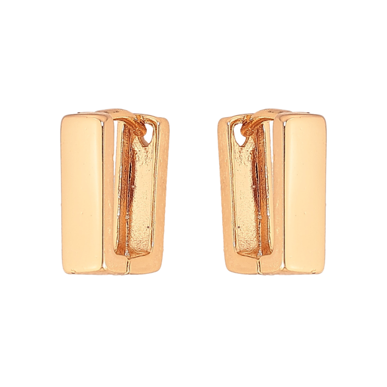 Сережки Xuping колір Позолота 18К колечка "Прямокутні" 9х11мм, шир. 4мм фото №1