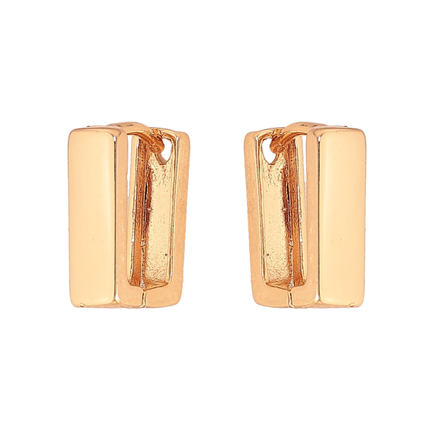 Сережки Xuping колір Позолота 18К колечка "Прямокутні" 9х11мм, шир. 4мм фото №1
