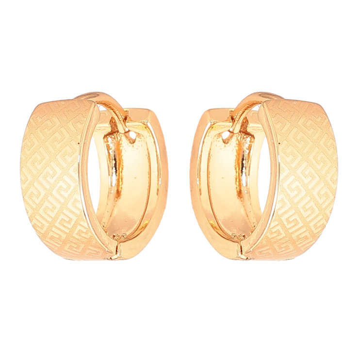 Серьги Xuping цвет Позолота 18К колечки "Узор напылением" фото №4