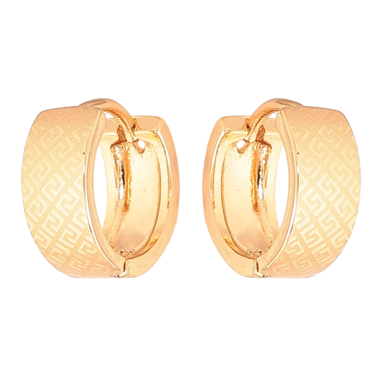 Серьги Xuping цвет Позолота 18К колечки "Узор напылением" фото №1