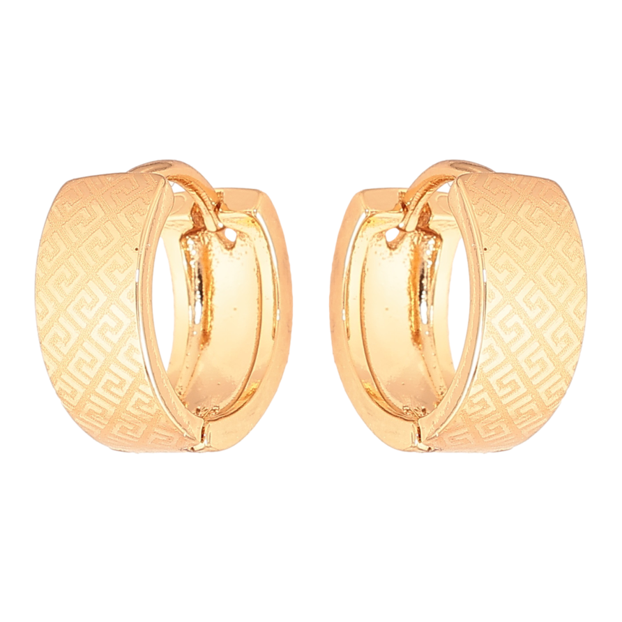 Серьги Xuping цвет Позолота 18К колечки "Узор напылением" фото №1