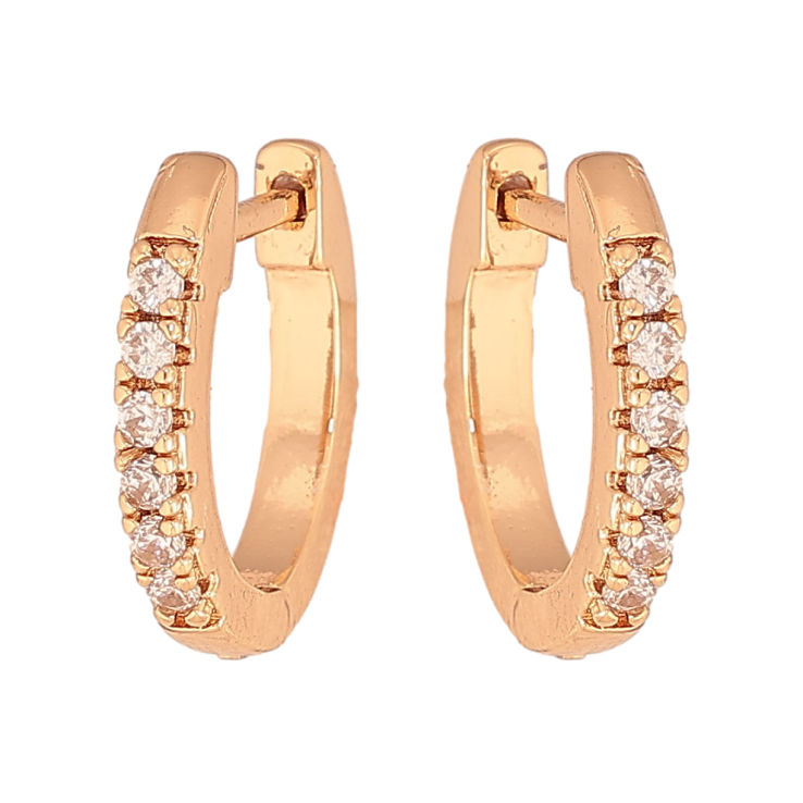 Серьги Xuping цвет Позолота 18К английський замок "Дорожки кристаллов" фото №16