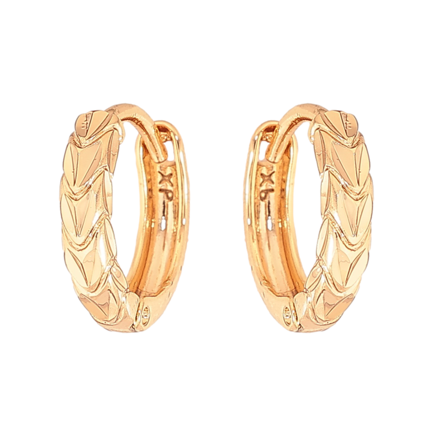 Сережки Xuping колір Позолота 18К колечка "Декоративний візерунок" фото №1 Сережки Xuping колір Позолота 18К колечка "Декоративний візерунок" фото №1