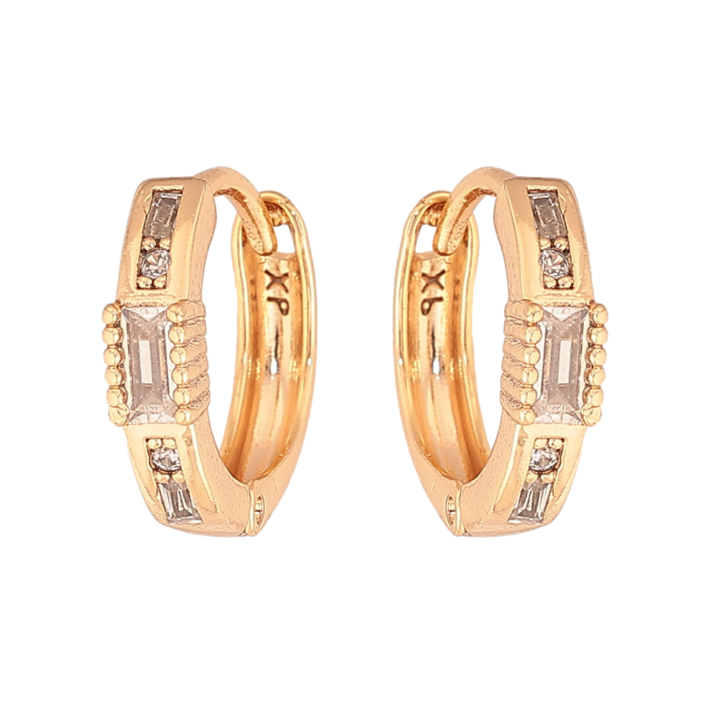 Серьги Xuping цвет Позолота 18К колечки "Узор с кристаллами" фото №1 Серьги Xuping цвет Позолота 18К колечки "Узор с кристаллами" фото №1