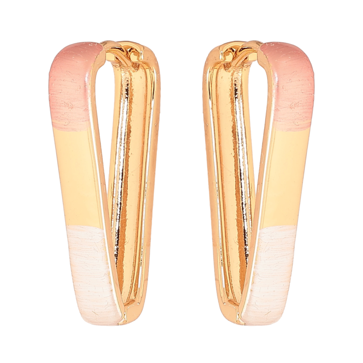 Серьги Xuping цвет Позолота 18К колечки "Узор эмалью" фото №14