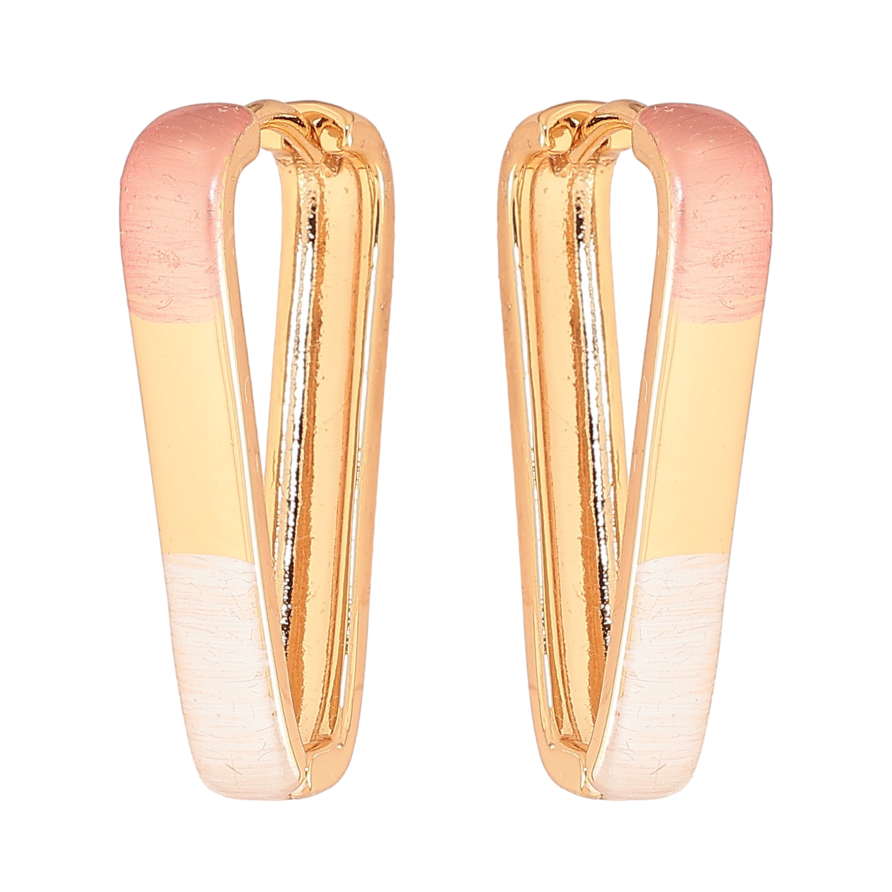 Серьги Xuping цвет Позолота 18К колечки "Узор эмалью" фото №1