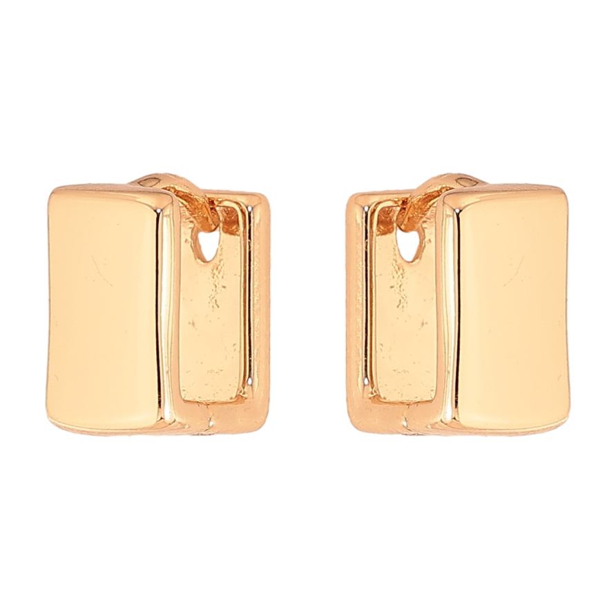 Серьги Xuping цвет Позолота 18К колечки "Квадратные" 9х10мм, шир. 6мм фото №1