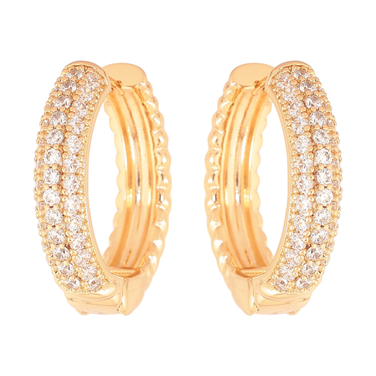 Сережки Xuping колір Позолота 18К колечка "Інкрустація кристалами" фото №22