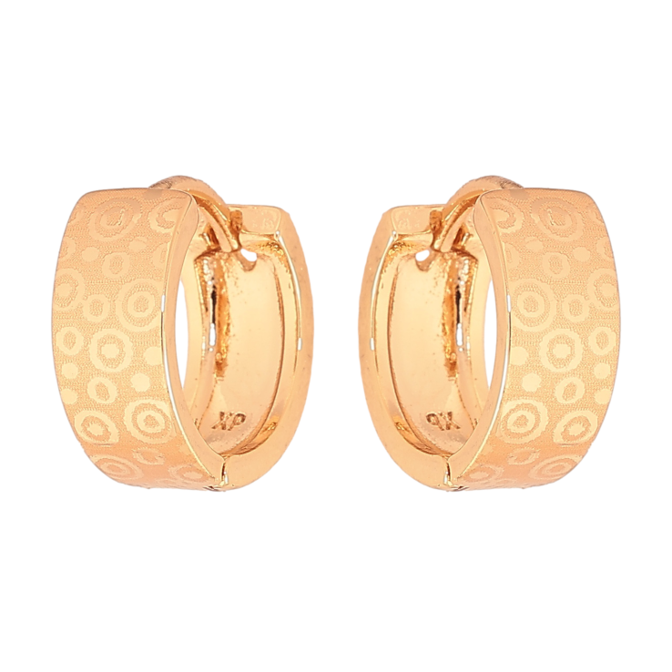 Серьги Xuping цвет Позолота 18К колечки "Узор напылением" фото №7