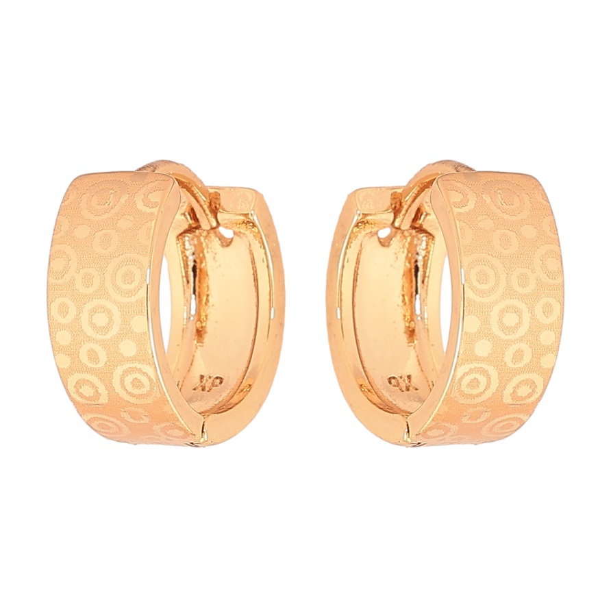 Серьги Xuping цвет Позолота 18К колечки "Узор напылением" фото №1